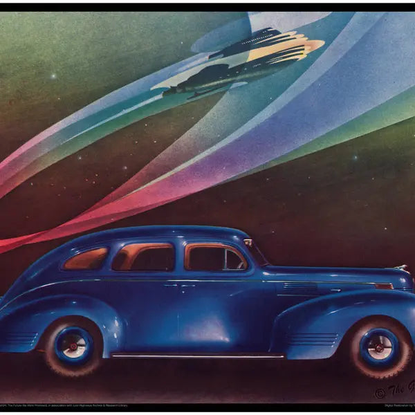 RADEBAUGH - Vintage Futurism Print - 1939 Dodge & Buck Rogers - Legendary Futurist Imagineer Arthur Radebaugh - Escape To The Stratosphere