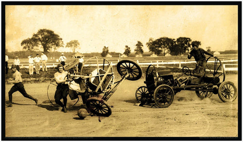 Vintage Car Print - 1928 - Auto Polo --- Car Polo --- SMASHUP!!!