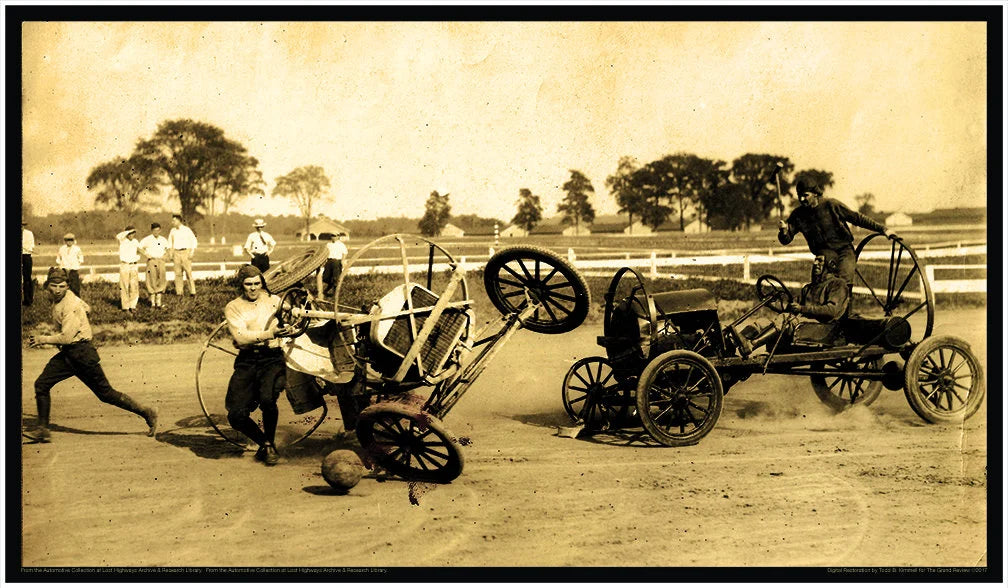 Vintage Car Print - 1928 - Auto Polo --- Car Polo --- SMASHUP!!!