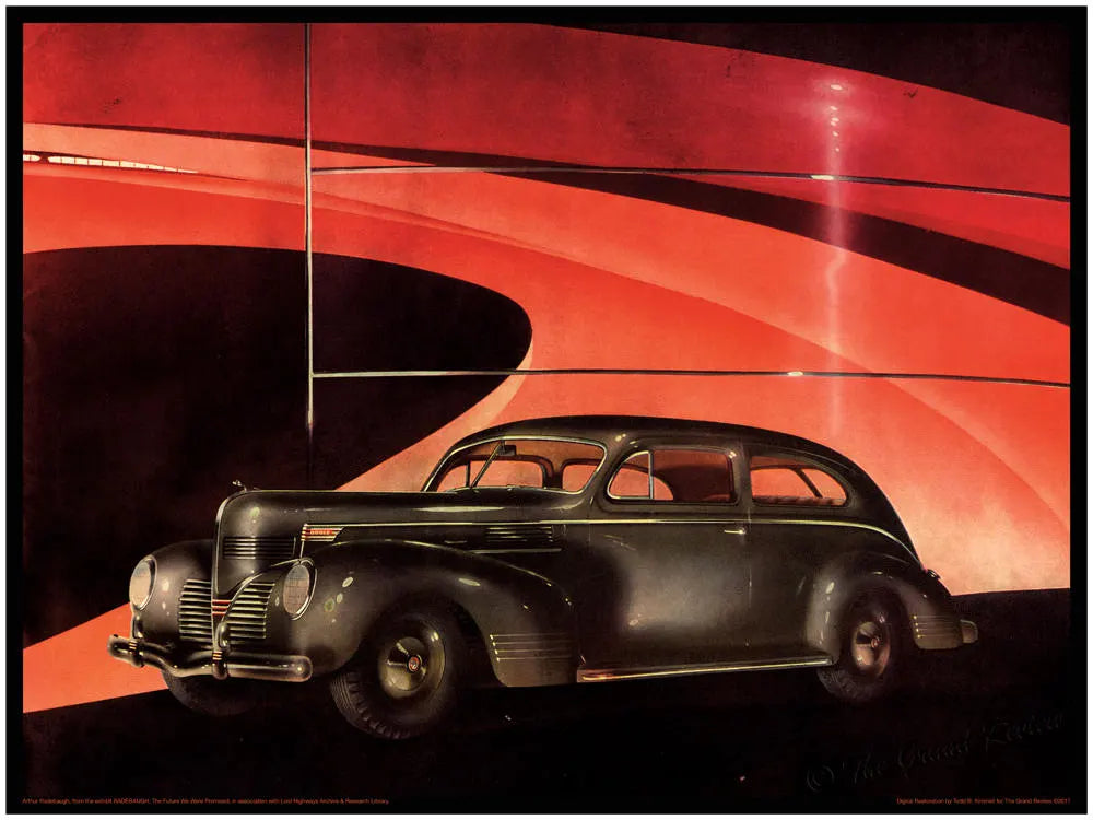 RADEBAUGH, A Great Decorative Print - 1939 Dodge Series - Space Age Showroom- Legendary Futurist Imagineer Arthur Radebaugh - Plexiglas Wall