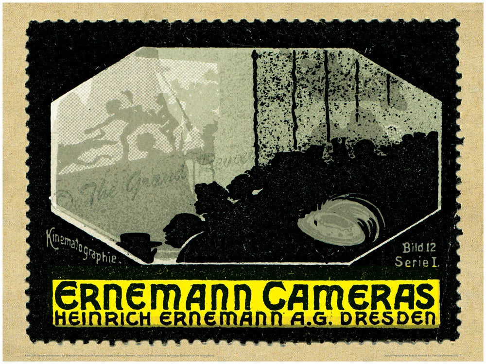 Antique German Print - Ernemann Technical Cameras - Movie Projector