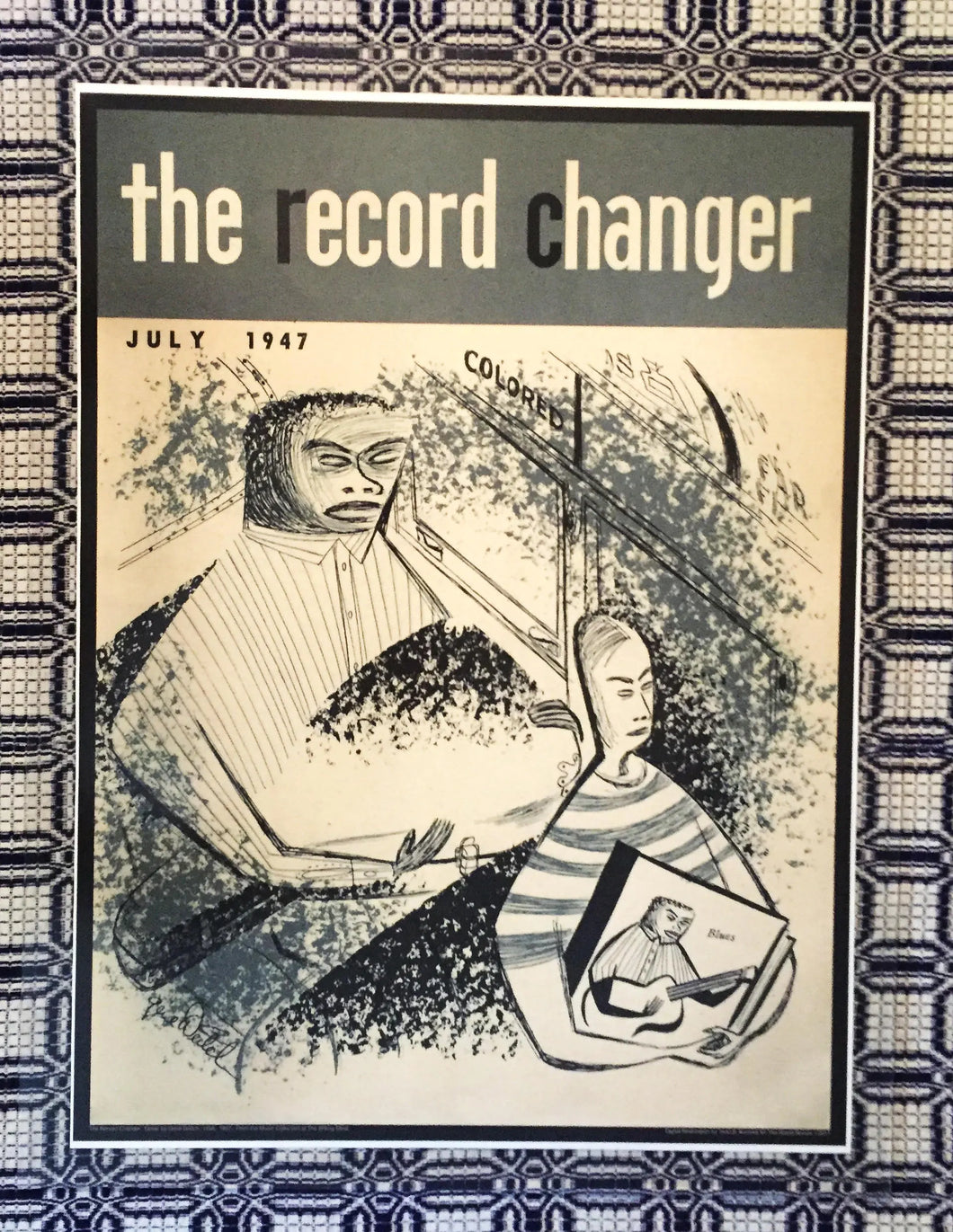 Black History Print - Gene Deitch - Raw Blues - Real Blues - THE BLUESMAN and the young white fan - The Record Changer 1947