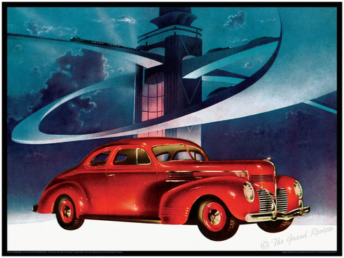 RADEBAUGH, A Great Decorative Print - 1939 Dodge Series - Space SKYWAYS- Legendary Futurist Imagineer Arthur Radebaugh