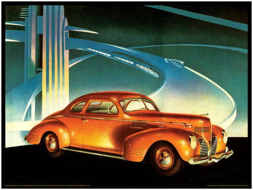 RADEBAUGH, A Great Decorative Print - 1939 Dodge Series - Mid Century Space DECO- Legendary Futurist Imagineer Arthur Radebaugh