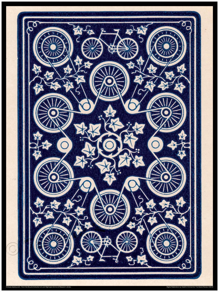 Antique Bicycle - Vintage Bike Print - Geometric Art Nouveau Six Point Star Of David- Late 19th Early 20th Centuries - Tweed Ride