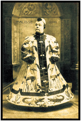 Le Cirque Palisse Print - Turn Of The Century Parisian Clown Wearing A Magnificent Embroidered & Painted Robe