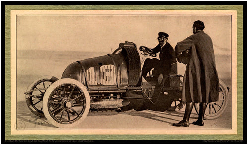 Antique Car Print - W Gould Brokaw - The Real Great Gatsby - CUSTOM BUILT 1904 RENAULT - Ormond Beach 1905