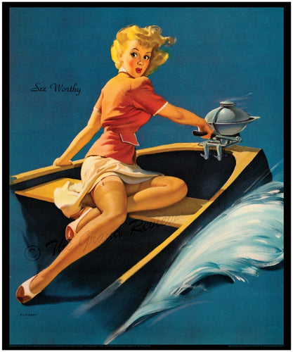 Vintage Trailer Print - Lovely 1930s Streamline Promises Of Adventures Yet To Come - Wood - Masonite - Pleather And Wholesome Lasses