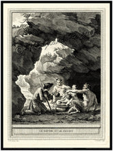 Satyr Family Print - 1755 - La Fontaine's Fables - Pre Revolution France - French Literature - Classical Nudes - Tricorn Hat