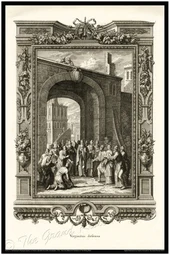 Judging The Virginity Of The Bride - The Sheets - Biblical Print - Scheuchzer - Physica Sacra 1731-1735 - Classical Latin Version