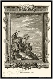 Moses Sees The Promised Land - The View From Mount Nebo - Biblical Print - Scheuchzer - Physica Sacra 1731-1735 - Classical Latin Version