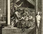 Biblical Circumcision Print - Scheuchzer - Physica Sacra 1731-1735 - Classical Latin Version - Zipora Circumcidens - Bris - Brit Milah
