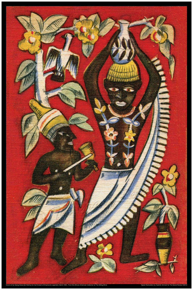 1920s African Print - Book Cover Illustration -Afrikanische Legenden - Berlin 1925 - Back Cover Art