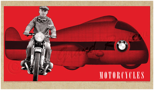 BMW Motorcycles Print - 1960 1961 - R69 R60 - Sidecar Racing - Wilhelm Noll - The Legendary 1955 Streamline Sidecar Racing Rig