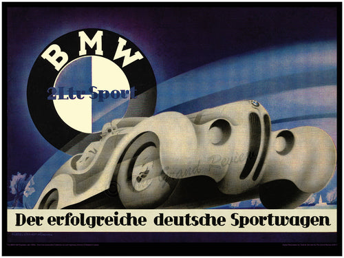 Antique Car Print - BMW 328 2Ltr Sportwagen