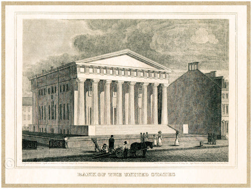 Antique Philadelphia Print - Bank of the United States