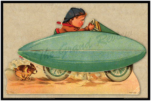Vintage Car Print - Zeppelin Racer - Belly Tank Racer - Early 20th Century