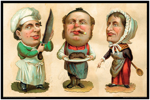 19th Century Gruesome Kitchen Staff Print - The Sausage Makers - Charles Dickens Meets Sweeney Todd