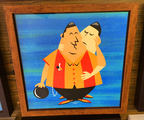 Lammers' New Views For Modern Man, VINTAGE BOWLING Pareja Enamorado, Record Album Size For A Record Album Frame!