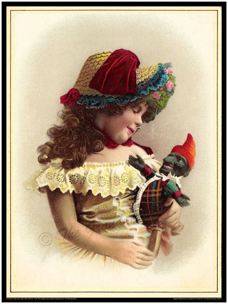 Large Fine Print Of Mr Punch - Tender Adoration - My Hand Puppet As My Beloved Friend And Playmate - Late Victorian