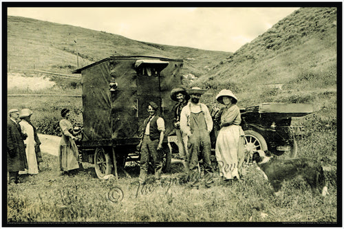 Very Early Antique Motor Home Print - 1911 El Camino Real California - Lost Highways Archive - Vintage Motorhome