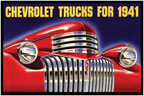 Antique Truck Print - 1941 Chevrolet Trucks - That Chrome Grill Face