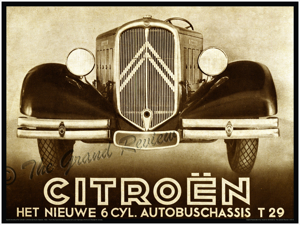 Citroen Antique Truck Antique Bus Print - 1934 Citroen Autobuschassis - 1930s Citroen Grill And Swooping Fenders