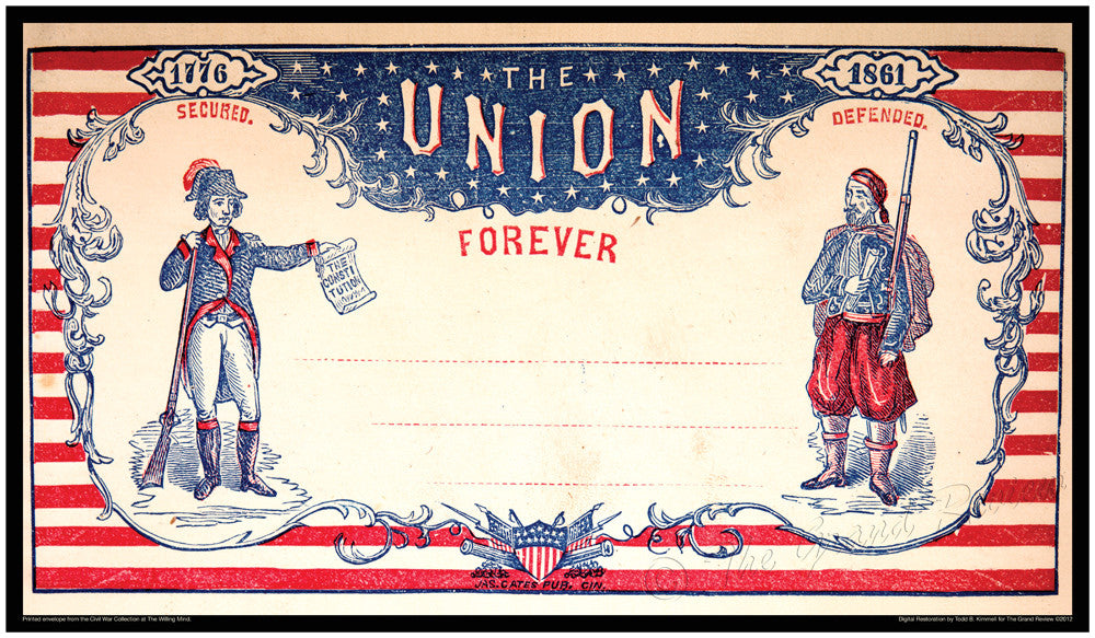 Civil War print - Union Forever - US Constitution Secured 1776 and Defended 1861