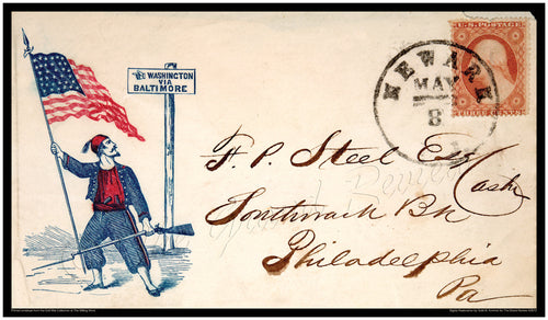 Civil War print - Civil War envelope - Zouave uniform