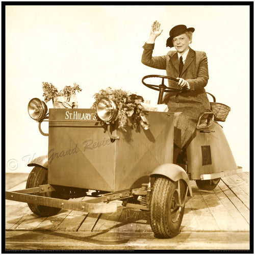 Ethel Barrymore Vintage Biker Print - Cushman Model 39 Delivery Scooter - Long Before Drew Barrymore