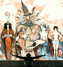 1920 Spectacular Finale Tableau, FRENCH CABARET Print - Fantastic, Elegant Costumes - Semi Nude All Girl Revue, Tres Sexy!