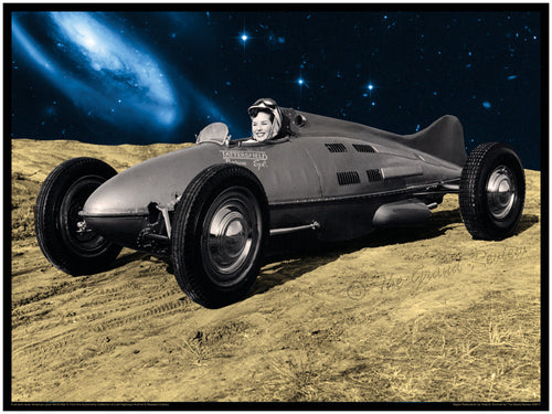 Vintage Car Print - The Tattersfield Baron Special - The Streamliner of Bellytank Racers - Late 1940s