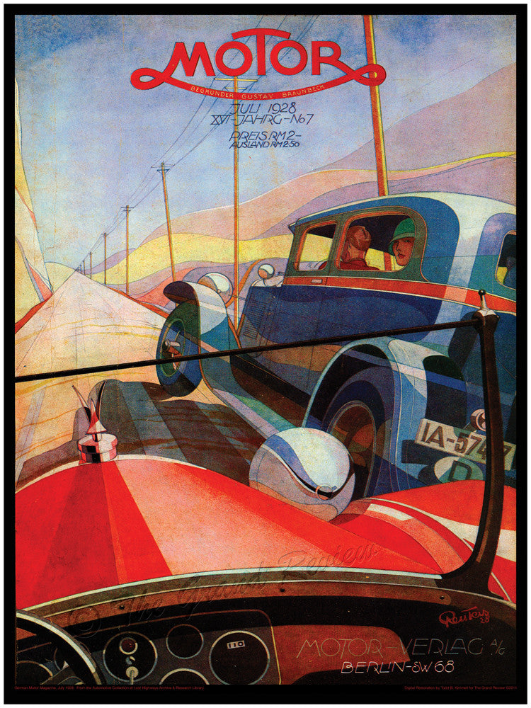 LIVELY Antique Car Print - Eye Contact - Jazz Age in Weimar Germany - Cloche Hat