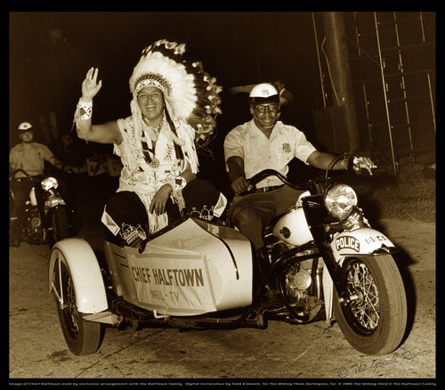 Vintage Philadelphia Print - Chief Halftown - Philadelphia Police Annual Thrill Show - Vintage Harley Davidson And Classic Harley Sidecar