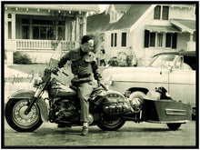 VINTAGE HARLEY DAVIDSON, Vintage Trailer Print - Lovingly Home Made For A Jack Russell - Suicide Shift - 1950