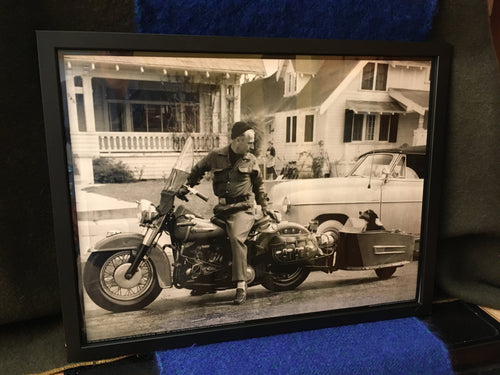 VINTAGE HARLEY DAVIDSON, Vintage Trailer Print - Lovingly Home Made For A Jack Russell - Suicide Shift - 1950
