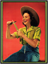 Vintage Mid Century Cowgirl Vampire Slayer Print - Circa 1940 - Teenage Jane Withers as the cowgirl version of The FEARLESS VAMPIRE KILLERS