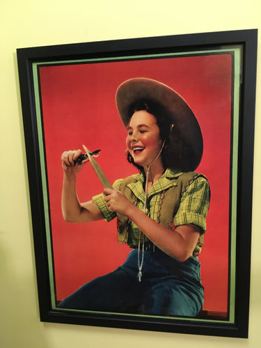 Vintage Mid Century Cowgirl Vampire Slayer Print - Circa 1940 - Teenage Jane Withers as the cowgirl version of The FEARLESS VAMPIRE KILLERS