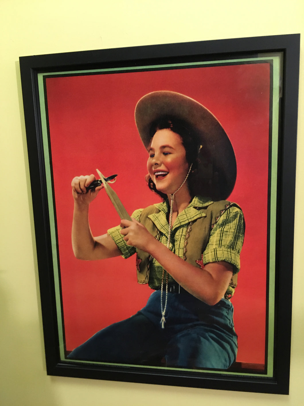 Vintage Mid Century Cowgirl Vampire Slayer Print - Circa 1940 - Teenage Jane Withers as the cowgirl version of The FEARLESS VAMPIRE KILLERS