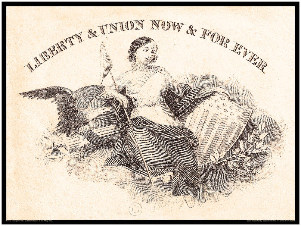 Civil War Print - Seated Liberty - Patriotic and Delightfully Semi Nude - from the exhibit ZOUAVES, DEVILS & SASS at The Grand Review