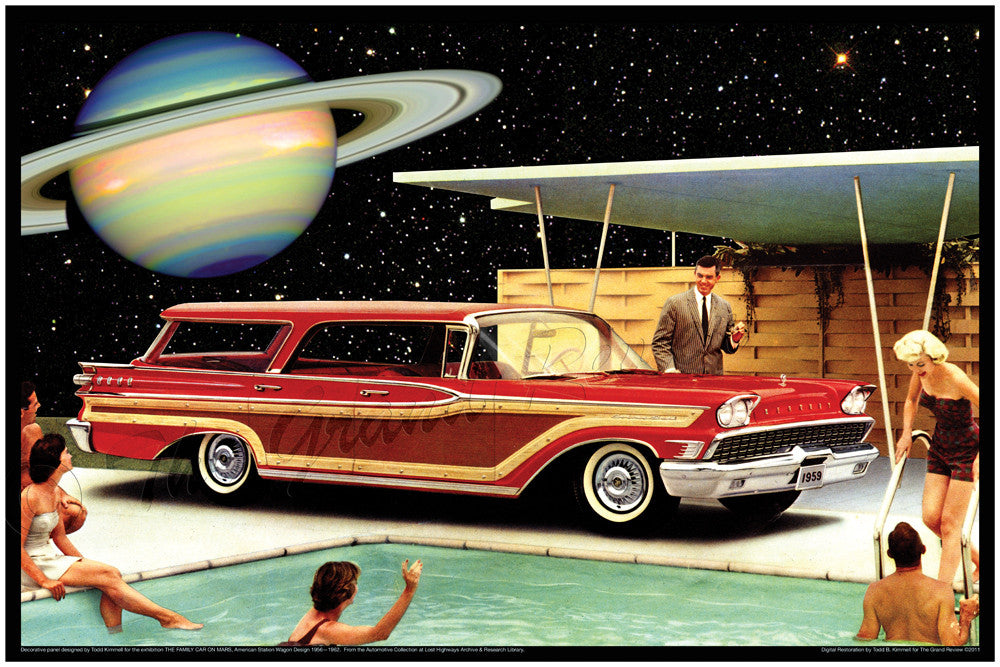 Vintage Car Print - 1959 Mercury Station Wagon - from The Family Car On Mars