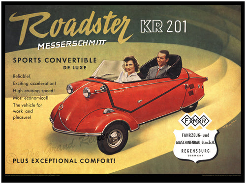 Vintage Car Print - Messerschmitt KR201 Sport Roadster - Microcar