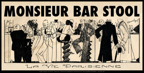 Vintage Philadelphia Print - Monsieur Bar Stool - Old City Philadelphia