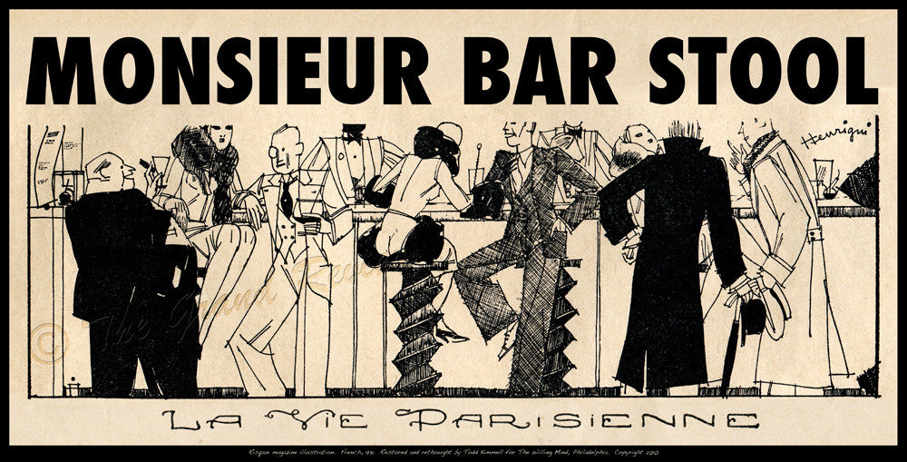 Vintage Philadelphia Print - Monsieur Bar Stool - Old City Philadelphia