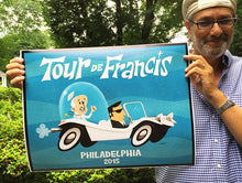 The POPEMOBILE! Pope Francis in Philadelphia, large print for framing. The space age Popemobile, a bubble top on a Meyers Manx dune buggy!