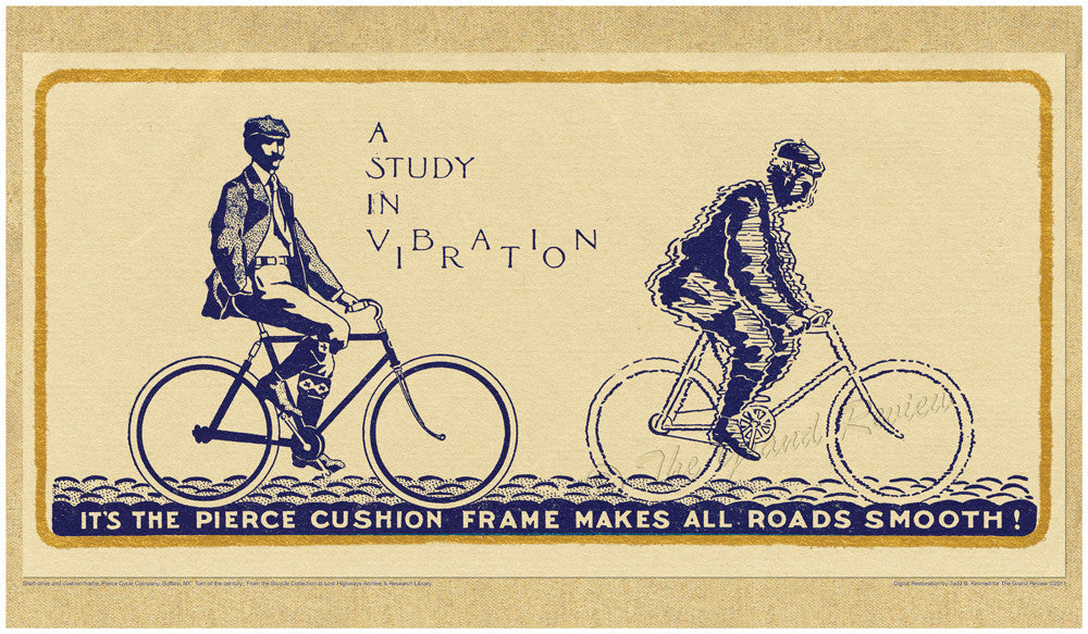 Antique Bicycle - Vintage Bike Print - Pierce Cushion Frame - Shaft Drive - Tweed Ride - Tweed Run