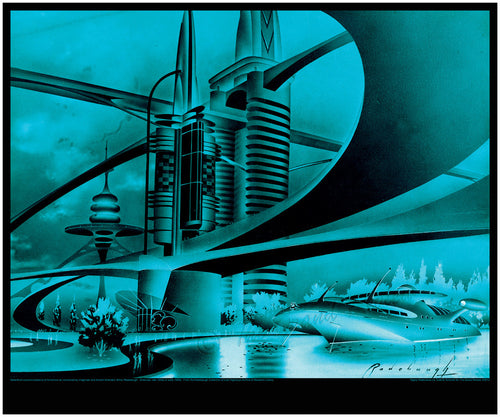 RADEBAUGH - Vintage Mid Century Futurism Print - Legendary Futurist Imagineer Arthur Radebaugh - Miami Modern MiMo SUPERMARIONATION