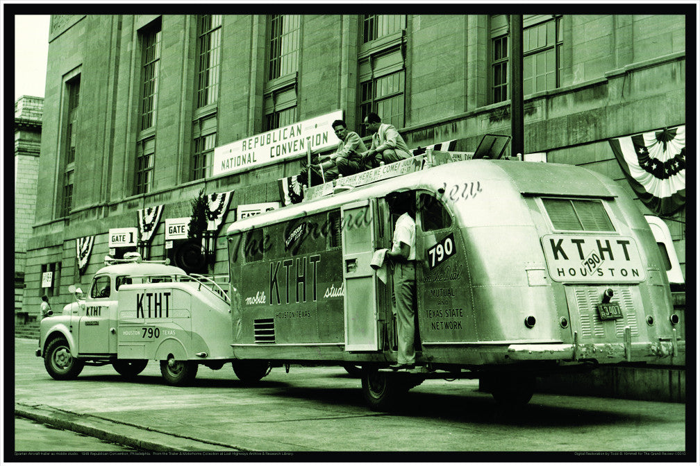Vintage Trailer Print - Mobile Studio Broadcast - Film - Radio - Republican Convention Philadelphia Civic Center