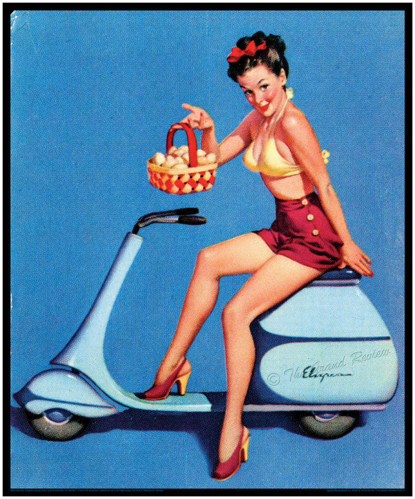 Vintage Philadelphia Scooter Print - Elvgren Pinup - Scooter Club