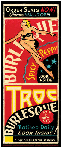 Vintage Philadelphia Print - The Troc - Burlesque House - Vaudeville - Spicy - Peppy - Leggy